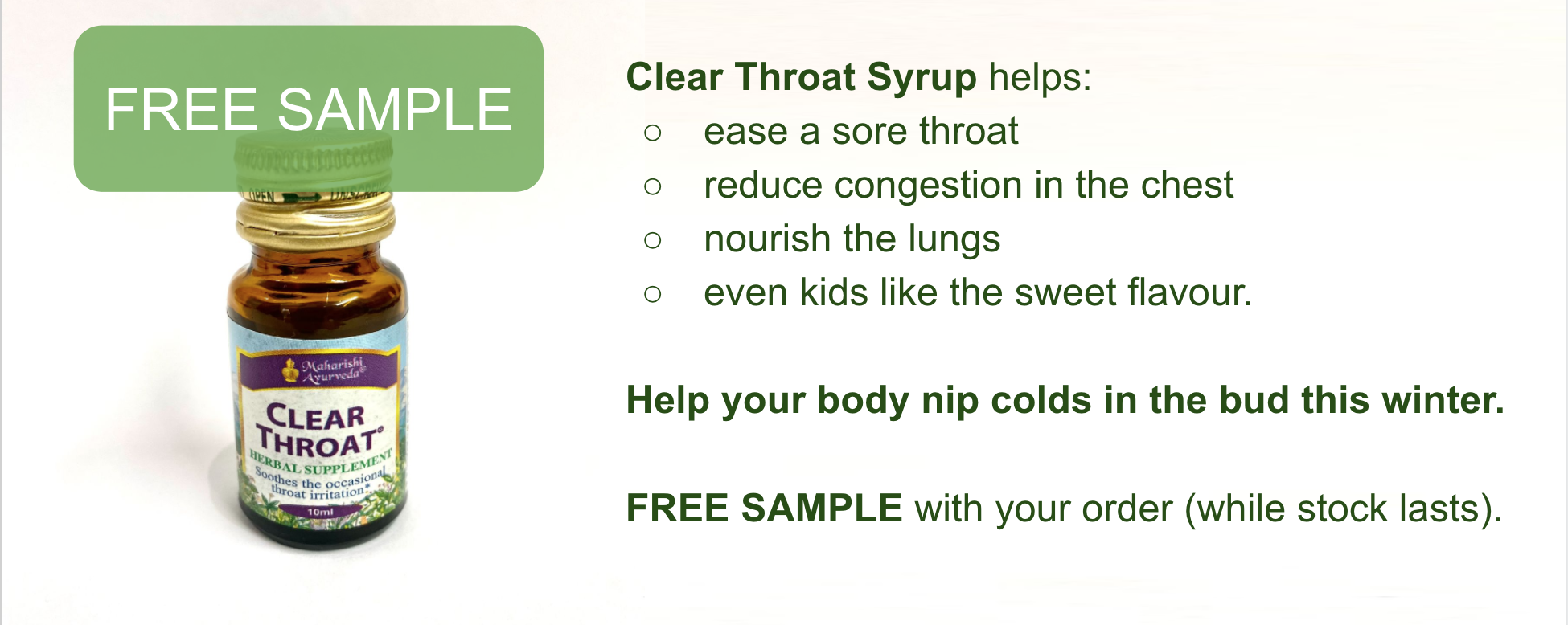 Clear Throat Free Sample